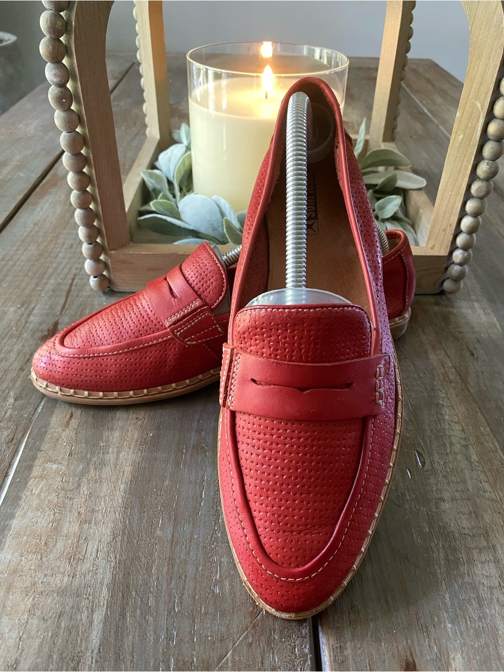PIKOLINOS Loafers Flats Slip On Shoes
Womens 41 US Size 10.5 - 11 Coral Red